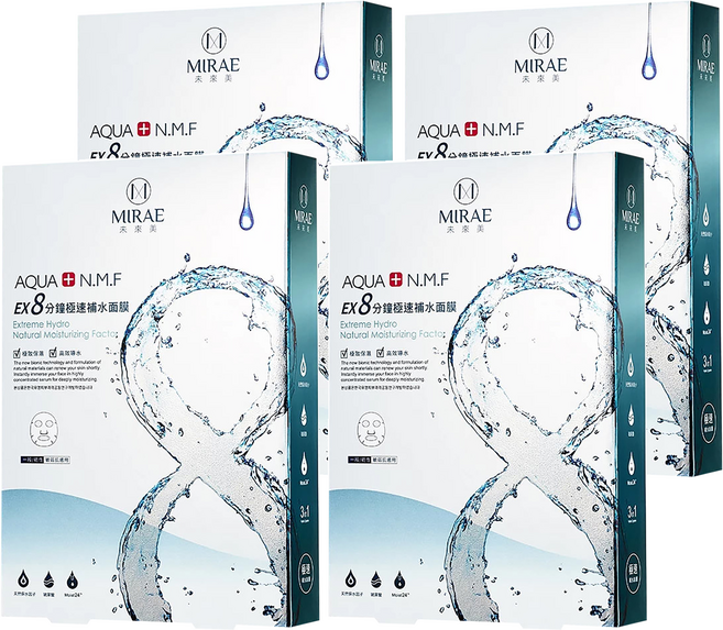 MIRAE 未來美 EX8分鐘極速補水面膜, 5片, 4盒