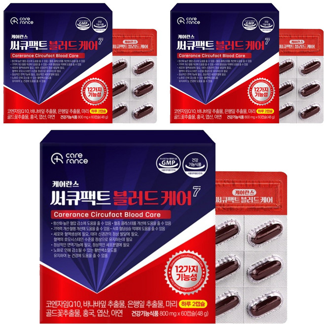 케어란스 써큐팩트 블러드케어 7 48g, 3개, 60정