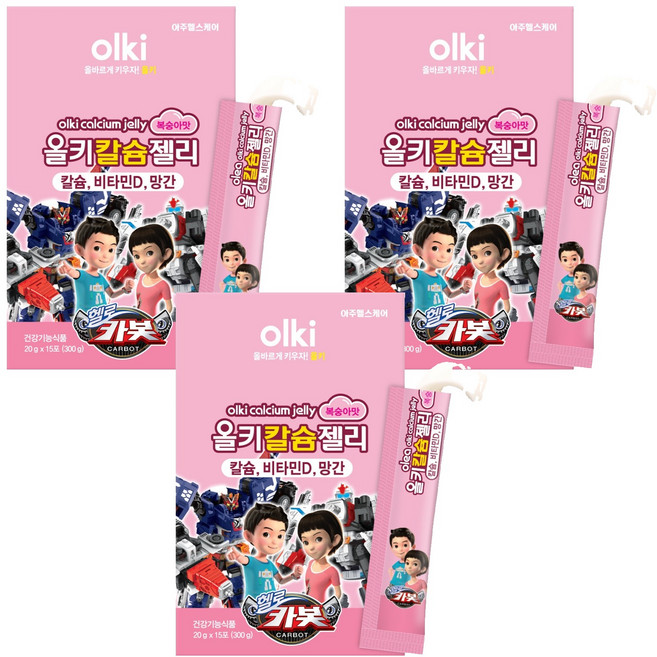 올키 칼슘젤리 복숭아맛 15p, 300g, 3개