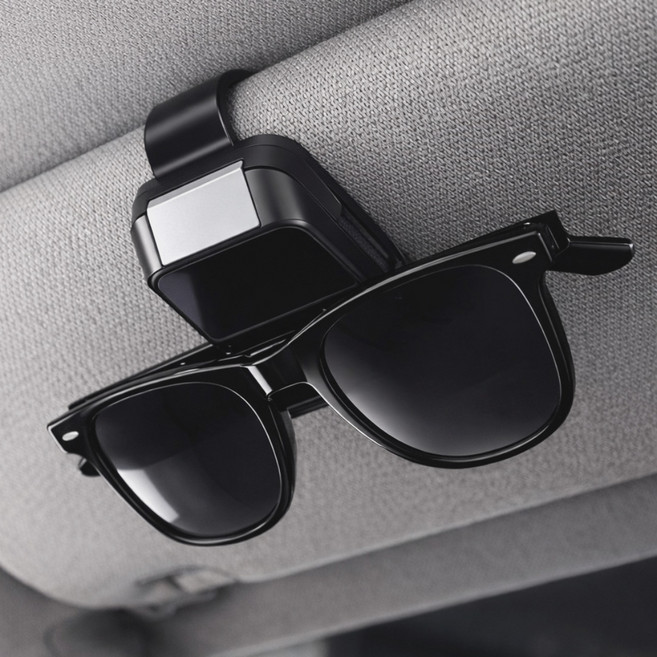 큐히트 차량용 선바이저 선글라스 클립, 블랙, 1개