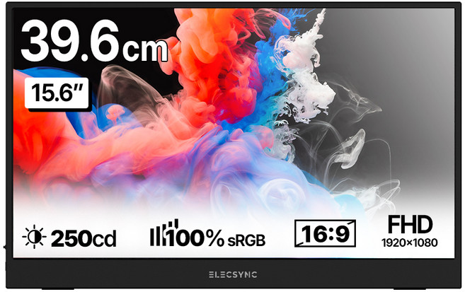 일렉싱크 FHD 휴대용 모니터, 39.6cm, S15A(블랙)