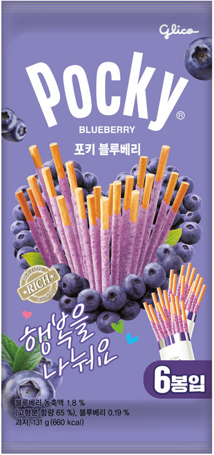 포키 블루베리 막대과자, 131g, 1개