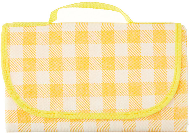 코멧 아웃도어 휴대용 피크닉 매트, 체크옐로우