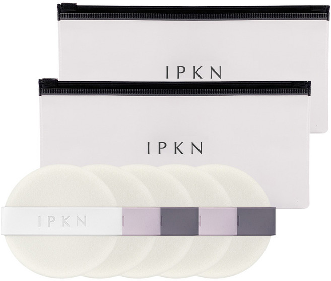 입큰 스킨피니쉬 후로킹 팩트 퍼프 5p + 파우치 세트, 혼합색상, 2세트