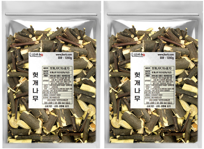 자연초 건조 헛개나무 가는가지, 1.2kg, 2개