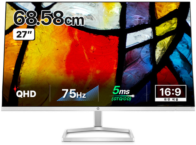 hp 惠普 QHD IPS 超薄邊框 75Hz 螢幕, 68.6cm, M27FQ