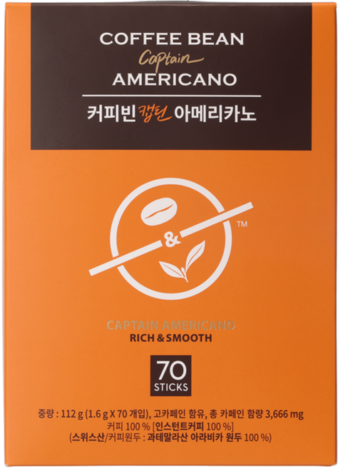 The Coffee Bean Captain美式即溶咖啡, 1.6g, 70入, 1盒