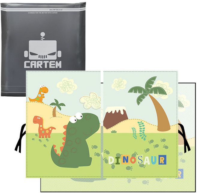 카템 퍼니 차량용 커튼 햇빛가리개 내피 + 외피 세트, 공룡랜드, 1세트