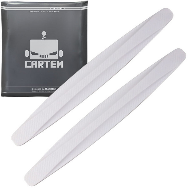 카템 차량용 3D 곡면 범퍼가드, 화이트, 2개