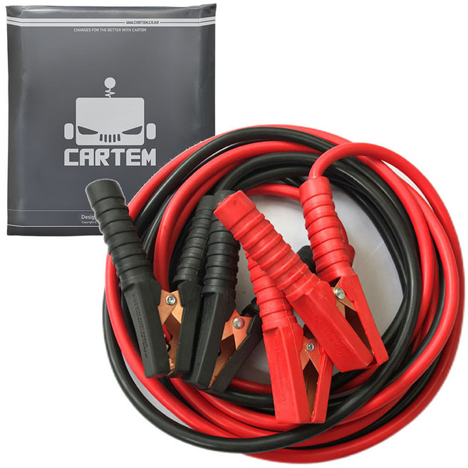 카템 자동차 배터리 점프 케이블 2000AMP, 1개, 3m