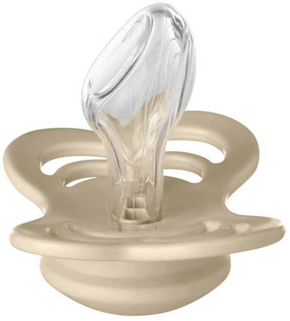 BIBS Couture 拇指型矽膠奶嘴, 0~6個月, 香草, 1個