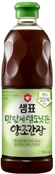 샘표 맛있게 염도낮은 양조간장, 860ml, 1개
