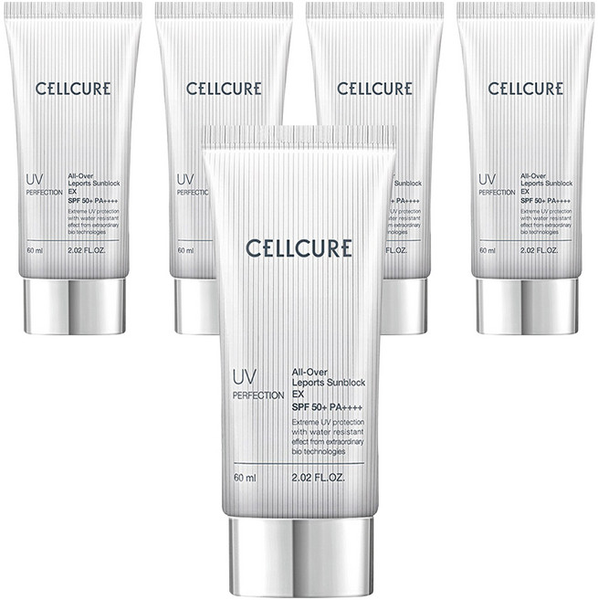 셀큐어 UV 퍼펙션 올오버 레포츠 선블록 EX SPF50+ PA++++, 60ml, 5개