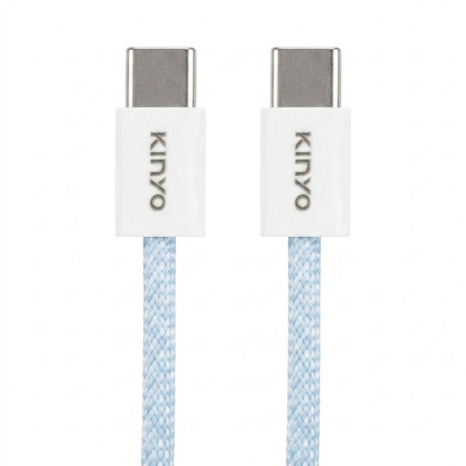 Kinyo Type-C-Type-C PD快充傳輸編織線 USB-TYC06 16.7g, 1m, 藍色, 1條