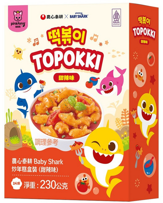 TAEKYUNG 泰耕 Baby Shark 炒年糕 甜辣味, 230g, 1盒