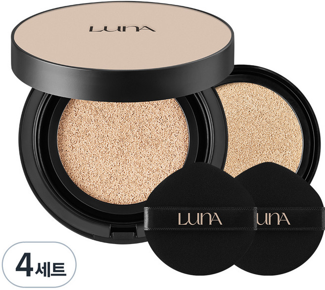 LunA 長效遮瑕服貼氣墊粉餅正裝 13.5g+替換蕊組, 21W Warm Beige, 4組