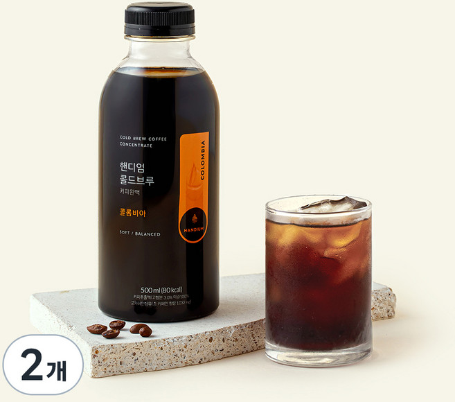 핸디엄 콜드브루 커피원액 콜롬비아, 500ml, 2개