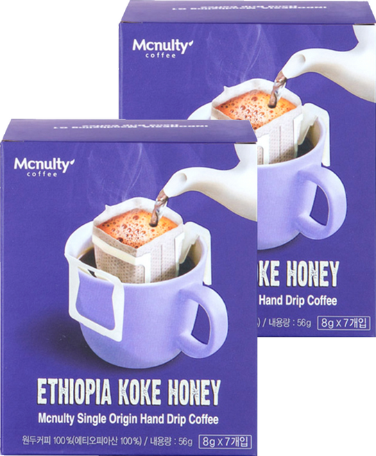 맥널티커피 에티오피아 코케 허니 핸드드립 원두, 8g, 7개입, 2개