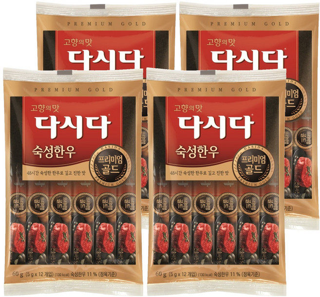 다시다 프리미엄골드 숙성한우12p, 60g, 4개