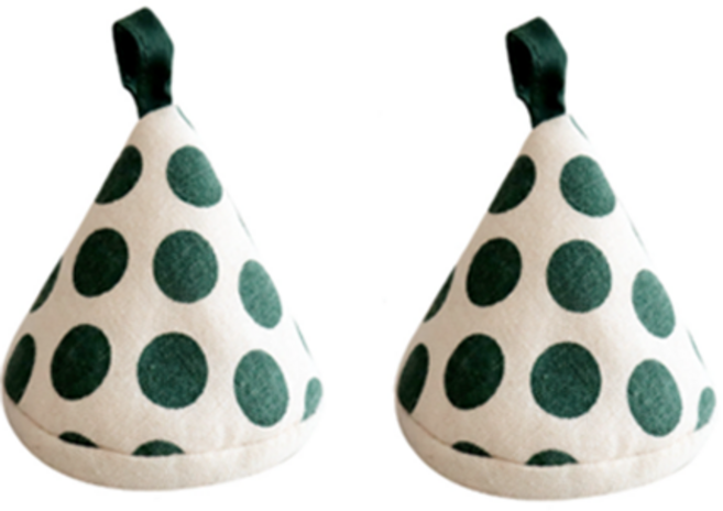 냄비 주방 뚜껑 방지 장갑 손잡이, 그린, 2개