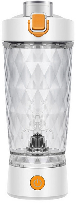 TAILI 太力 炫彩電動運動蛋白粉咖啡攪拌杯 附粉盒 650ml, 白色, ZH90