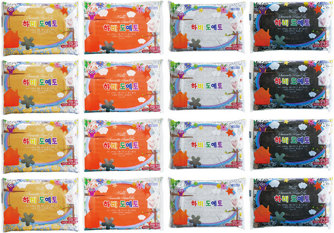 하비 도예토 4종 세트, 4세트, 베이지, 주황, 대리석, 검정