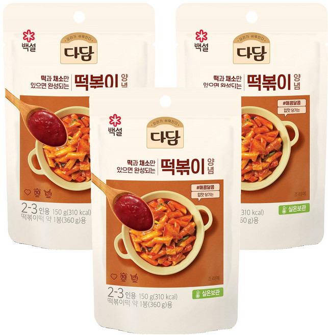 다담 떡볶이양념, 150g, 3개