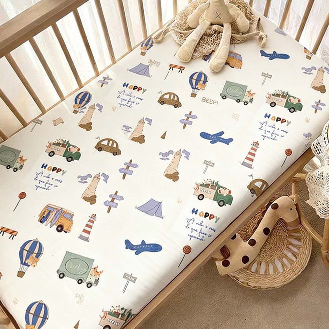 HABABY BED 台灣製 嬰兒床包 一般嬰兒床專用, 環遊世界, 1個