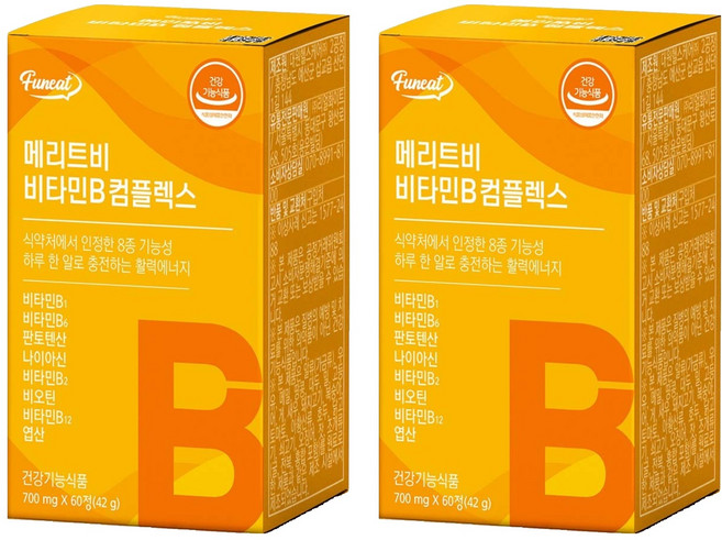 퍼니트 메리트비 비타민B 컴플렉스, 60정, 2개