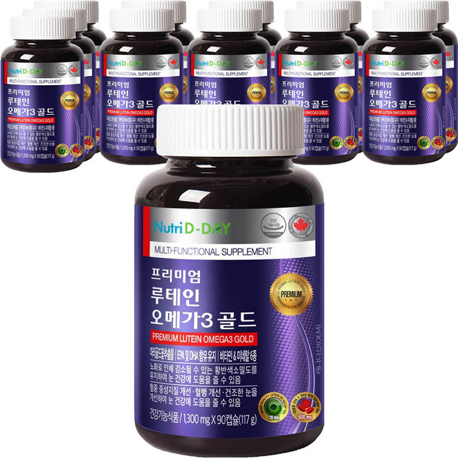 뉴트리디데이 프리미엄 루테인 오메가3 골드, 90정, 12개