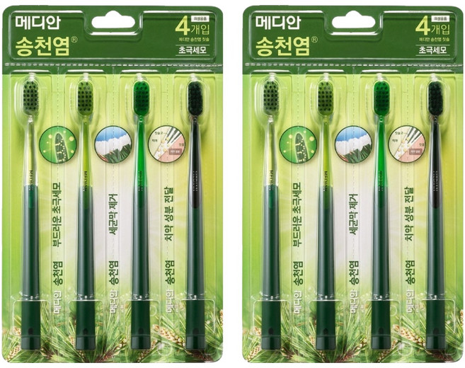 메디안 송천염 초극세모 칫솔, 4개입, 2개