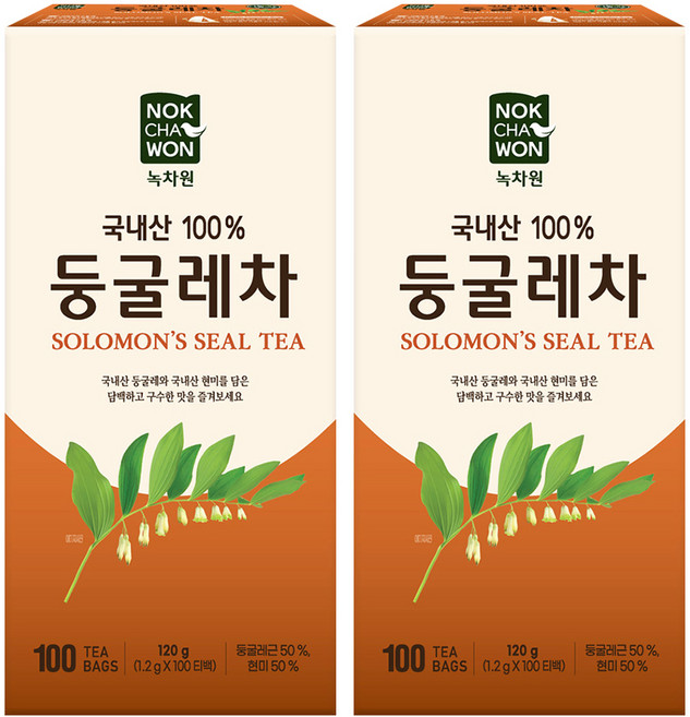 녹차원 둥굴레차, 1.2g, 100개입, 2개