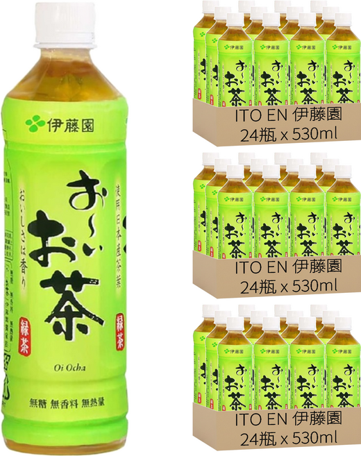 ITO EN 伊藤園 綠茶, 24入, 72瓶, 530ml