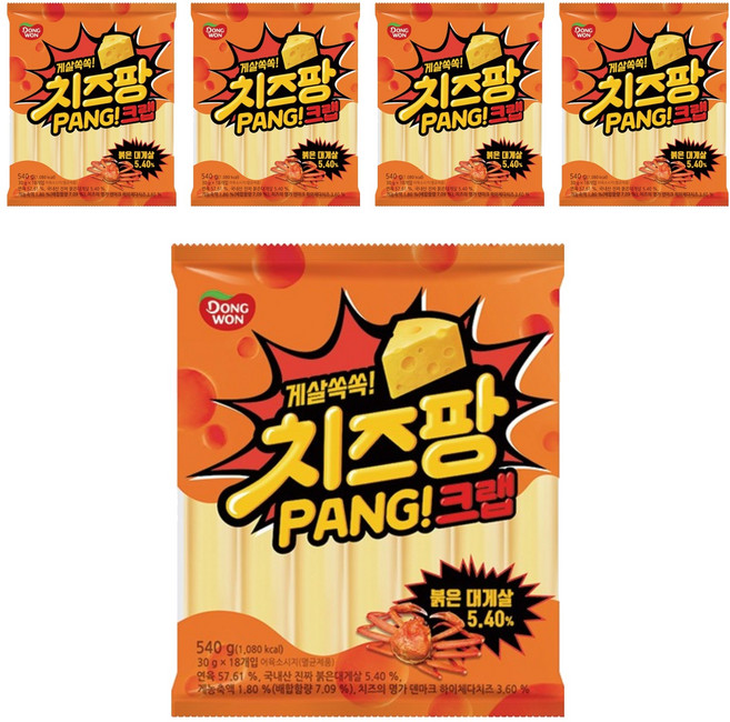 동원 치즈팡 크랩 소시지, 540g, 5개