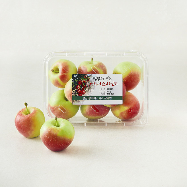 껍질째 먹는 루비에스 사과, 500g, 1팩