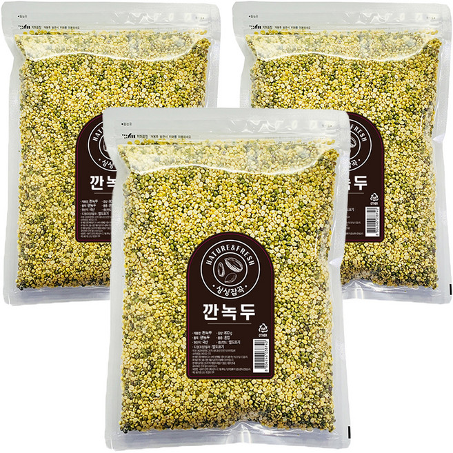 월드그린 싱싱잡곡 깐녹두, 800g, 3개