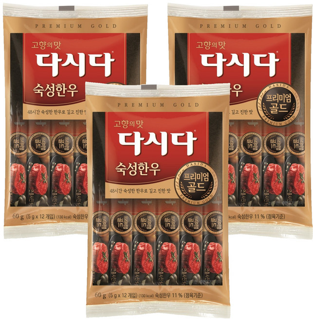 다시다 프리미엄골드 숙성한우12p, 60g, 3개