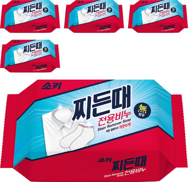 소키 찌든때 전용 세탁비누, 150g, 5개