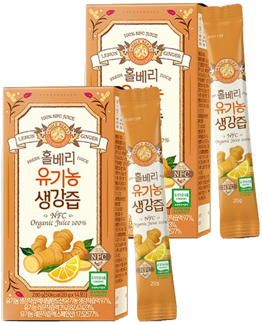 홀베리 유기농 생강즙, 280g, 2개