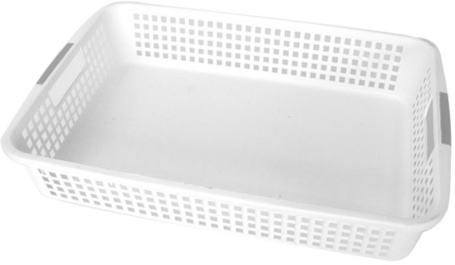 데코 다용도 직사각 바구니, 화이트, 1개