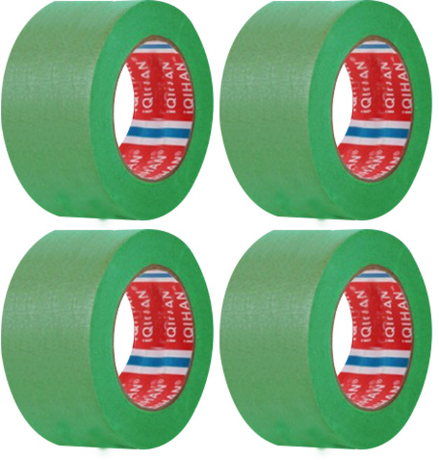 iQIHAN 다다 칼라 마스킹테이프 초록 50 mm x 20 m, 4개