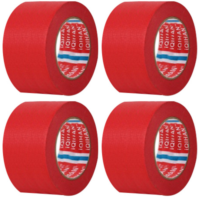 iQIHAN 다다 칼라 마스킹테이프 빨강 50 mm x 20 m, 4개