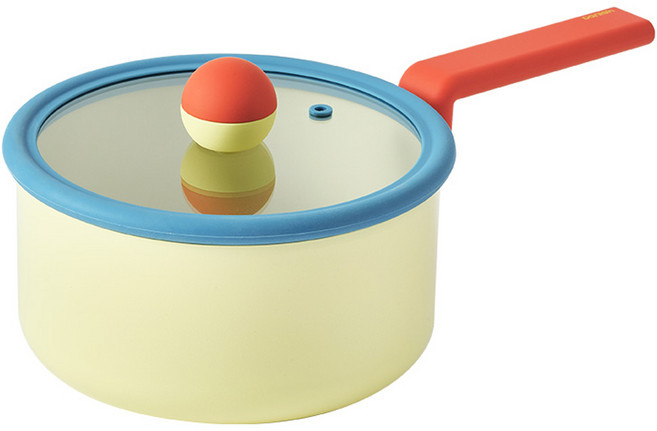 네오플램 인덕션 대니쉬 편수냄비, 18cm, 옐로우, 1개