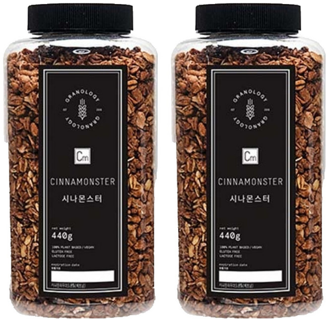 그라놀로지 시나몬스터 그래놀라 시리얼, 440g, 2개