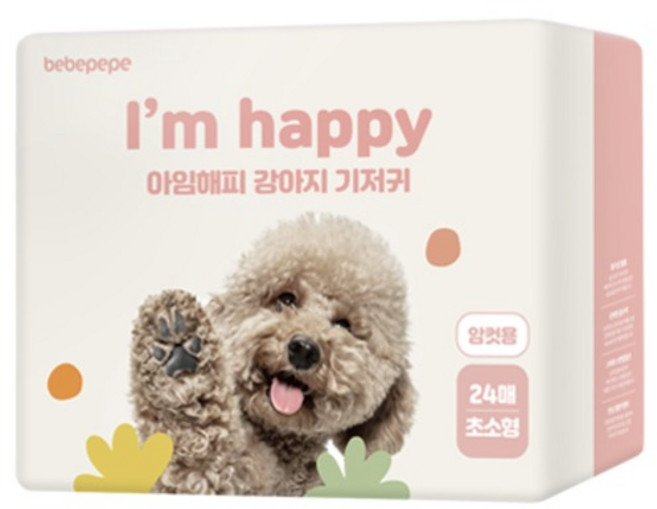 베베페페 강아지 기저귀 암컷용, 초소형, 24개입, 1개