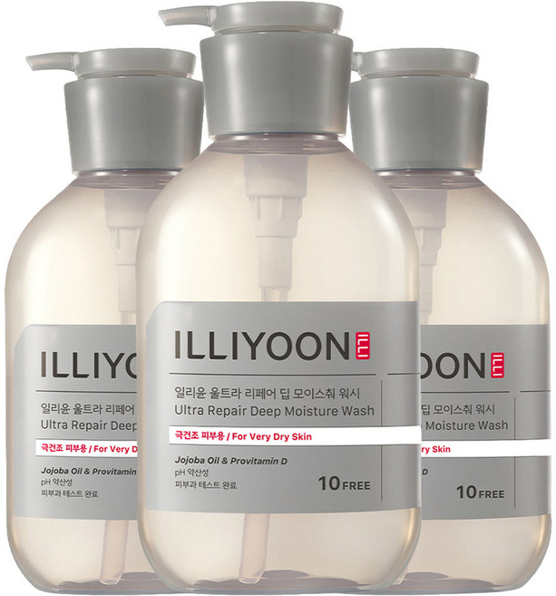 일리윤 울트라 리페어 딥 모이스춰 바디워시, 500ml, 3개
