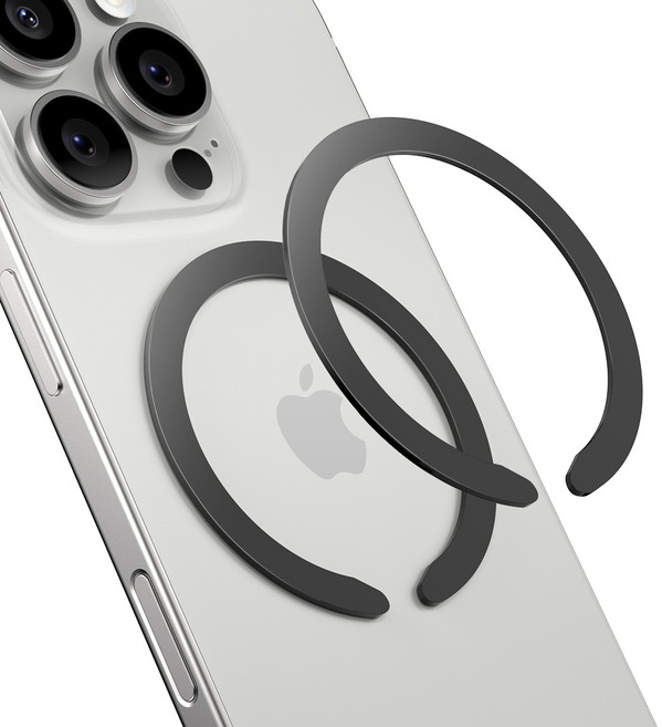 신지모루 SUS 맥세이프 M 메탈 슬림 플레이트 세트, 블랙, 2개