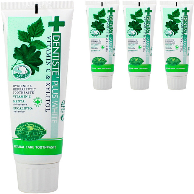 덴티스테 플러스 화이트 치약 튜브형, 60g, free, 4개