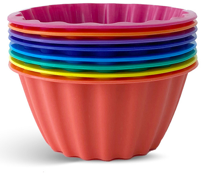 코멧 키친 컬러 실리콘 머핀틀, 8개