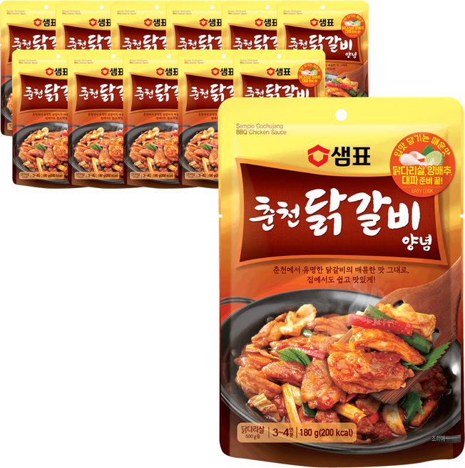 샘표 별미여행 춘천 닭갈비 양념, 180g, 12개